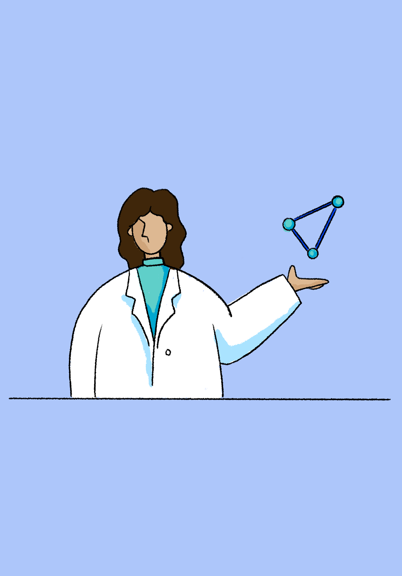 Cartoon of women scientist 